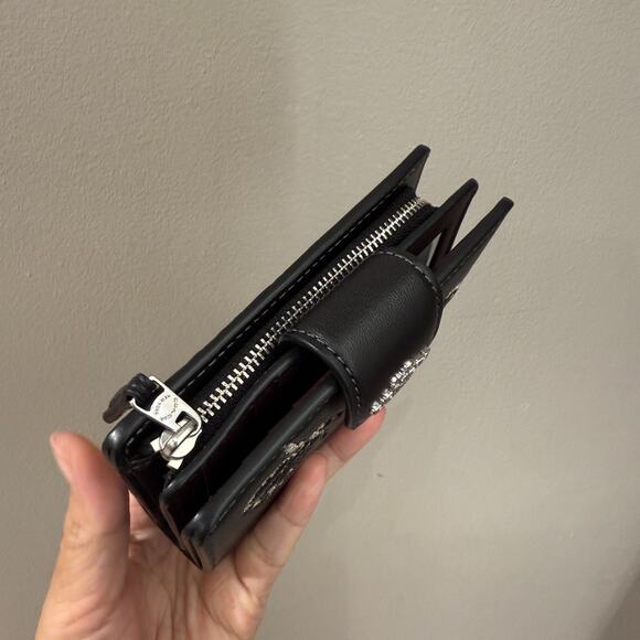 Coach Medium Corner Zip Wallet Butterfly Print CCL65 Silver/Black - Picture 2 of 6